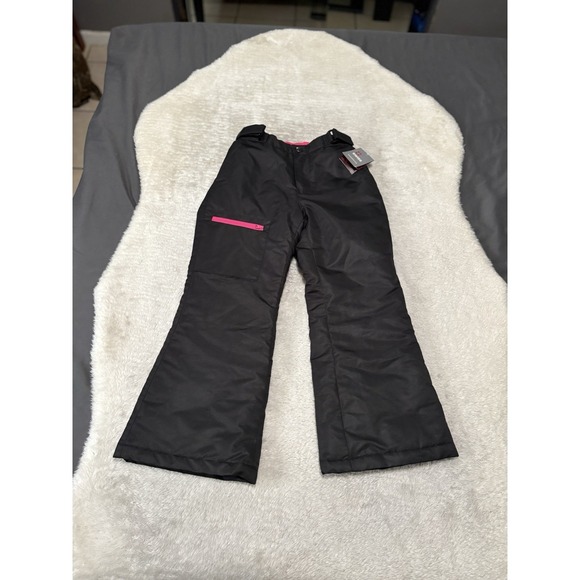 Swiss Tech Pants Girl Medium 7-8 Black Pink Snowboard Skiing Insulated Snow Warm - Picture 1 of 8